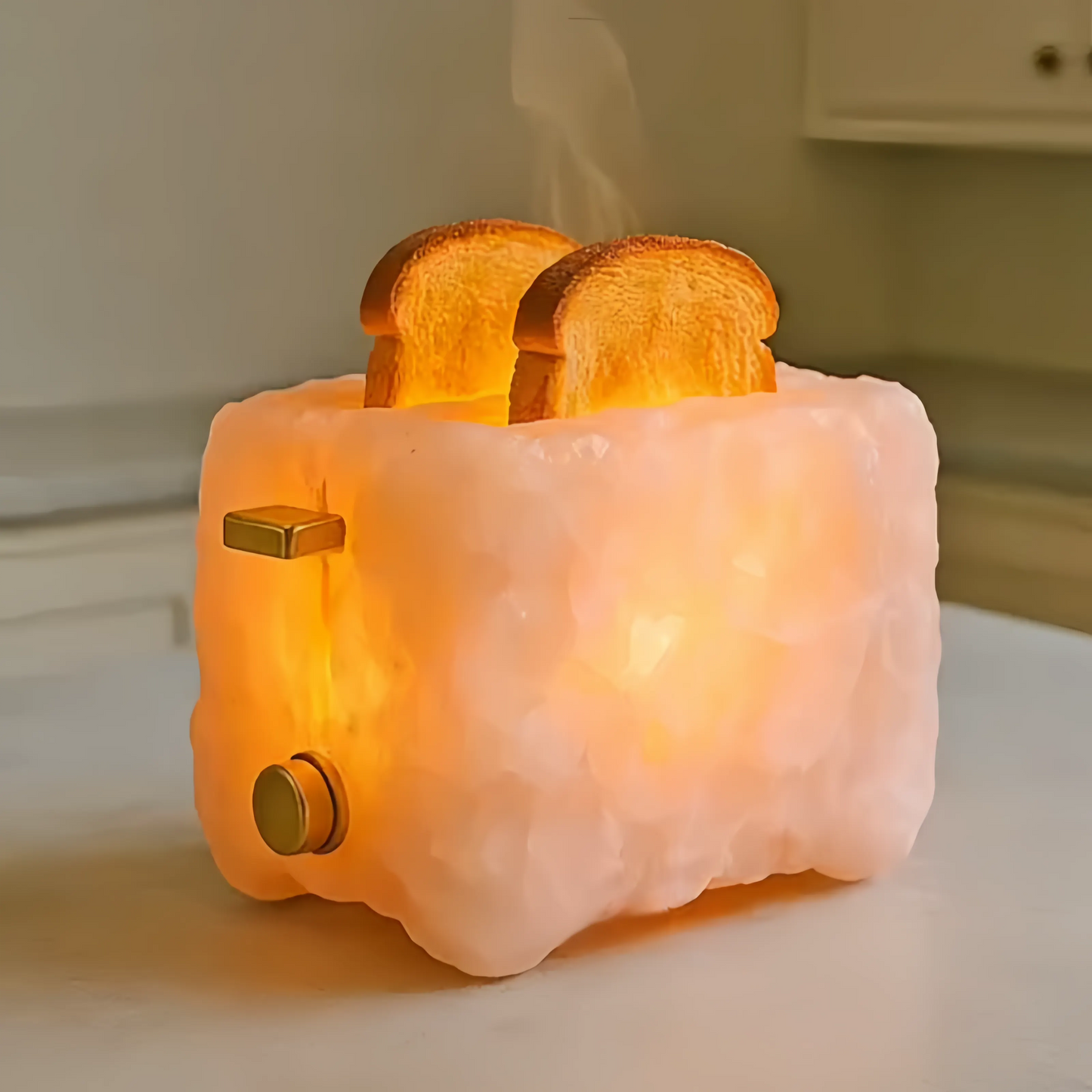 Modern Mineral Stone Texture 2-Slice Toaster | Smart Heat & Timeless Design Kitchen Appliances-Rose Quartz