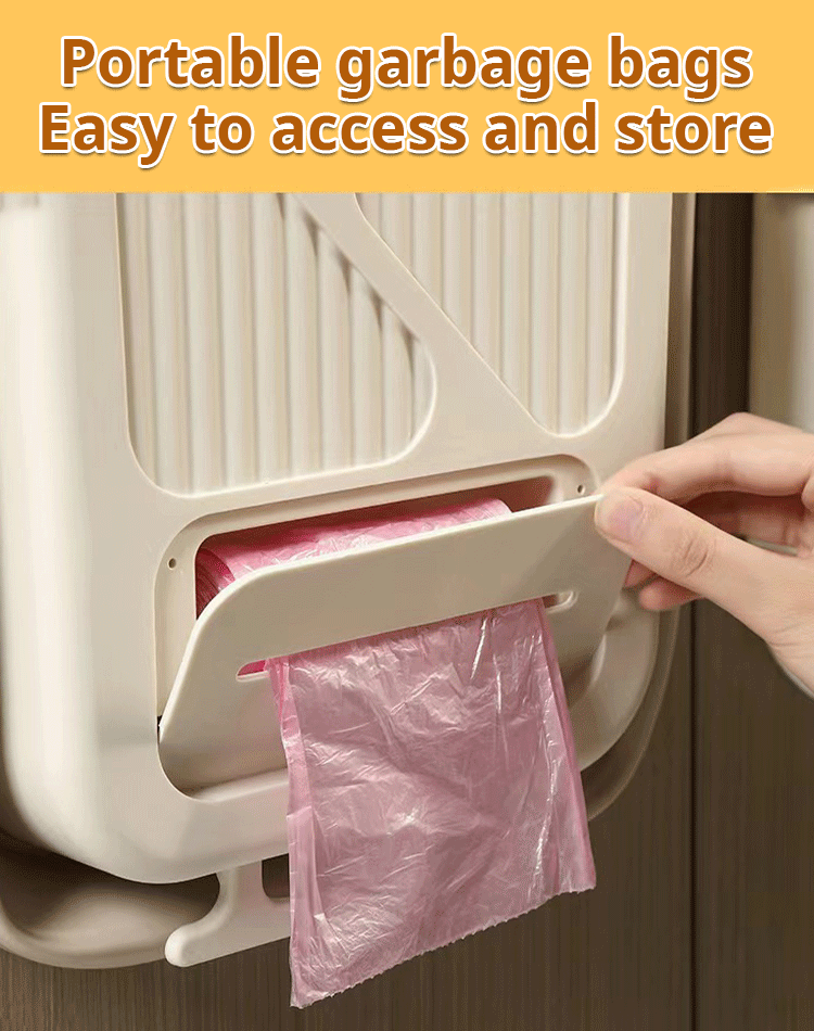 🗑️50% OFF NOW!🕒Foldable Hanging Trash Can – Space Saving, Leak Proof & Easy to Clean🧼