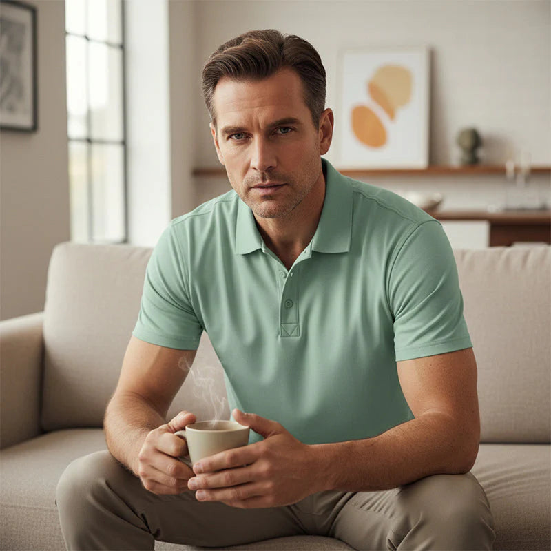 Men's Quick-Dry Short-Sleeve Lapel T-Shirt