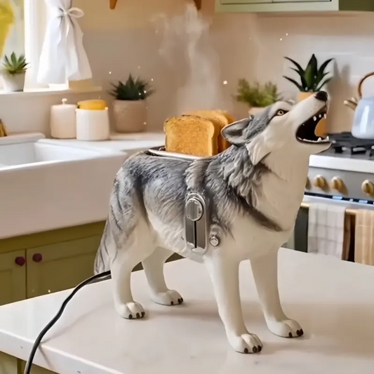 Adorable Animal 2-Slice Toaster | Fun & Functional Novelty Kitchen Appliances-Wolf Toaster