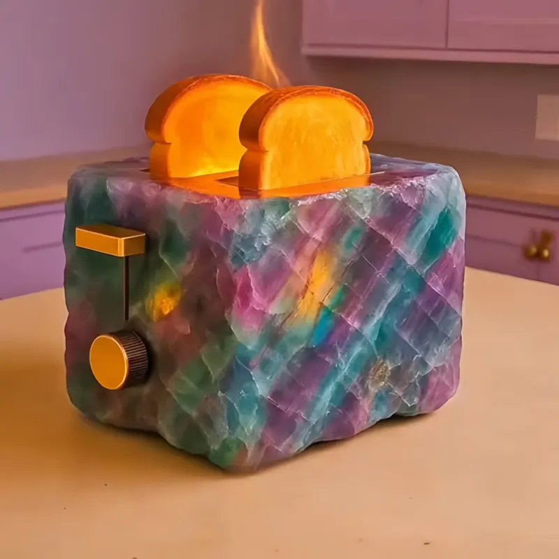 Modern Mineral Stone Texture 2-Slice Toaster | Smart Heat & Timeless Design Kitchen Appliances-Galaxy Opal