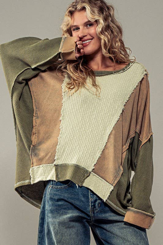 Textured Puzzle Crewneck Sweatshirt