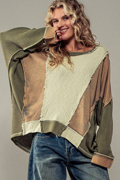 Textured Puzzle Crewneck Sweatshirt