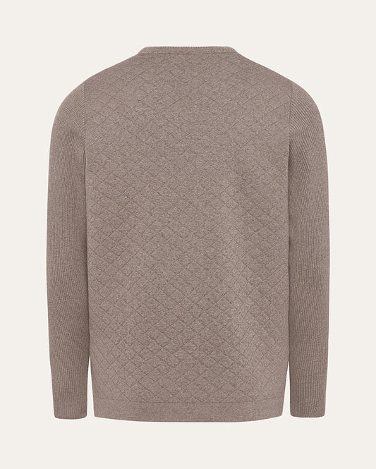 Quilted Knit Wool Sweater