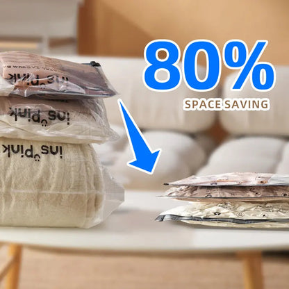 Vacuum Compression Storage Bags with USB - Rechargeable Electric Pump - Ultra - Compact, Lightweight Space - Savers