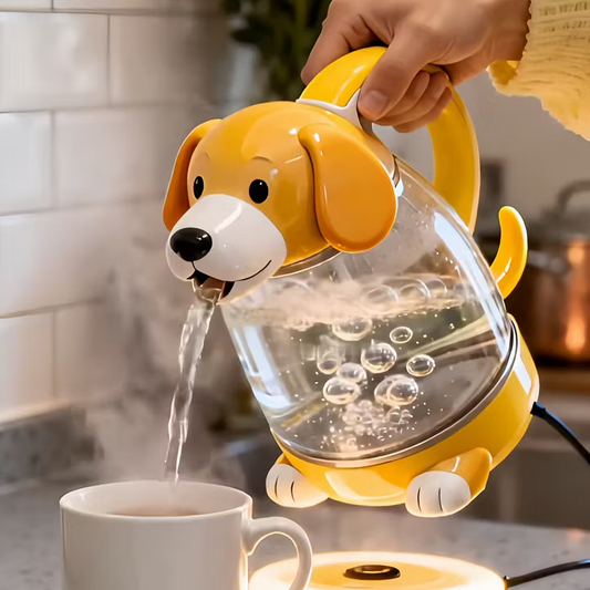 Aesthetic Pet Series Electric Kettle - 1.7L Premium Glass Kettle with Smart LED Atmosphere Temperature Ring-Puppy