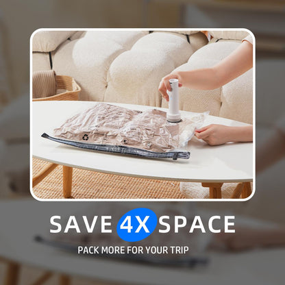 Vacuum Compression Storage Bags with USB - Rechargeable Electric Pump - Ultra - Compact, Lightweight Space - Savers