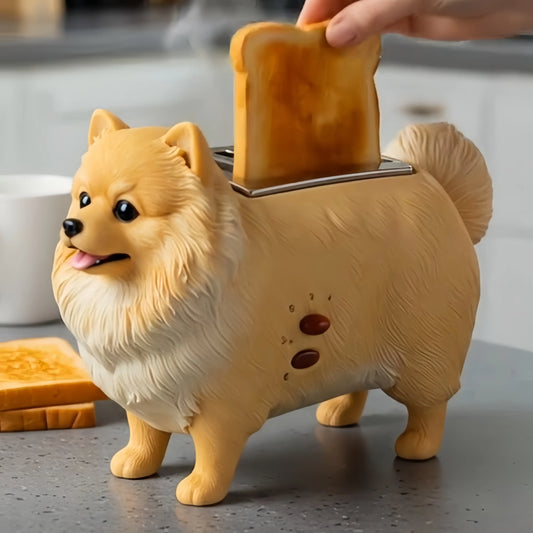 Creative 4-Slice Toaster | Cute Aesthetic Kitchen Appliance for Cozy Breakfast & Unique Home Decor -Pomeranian Toaster