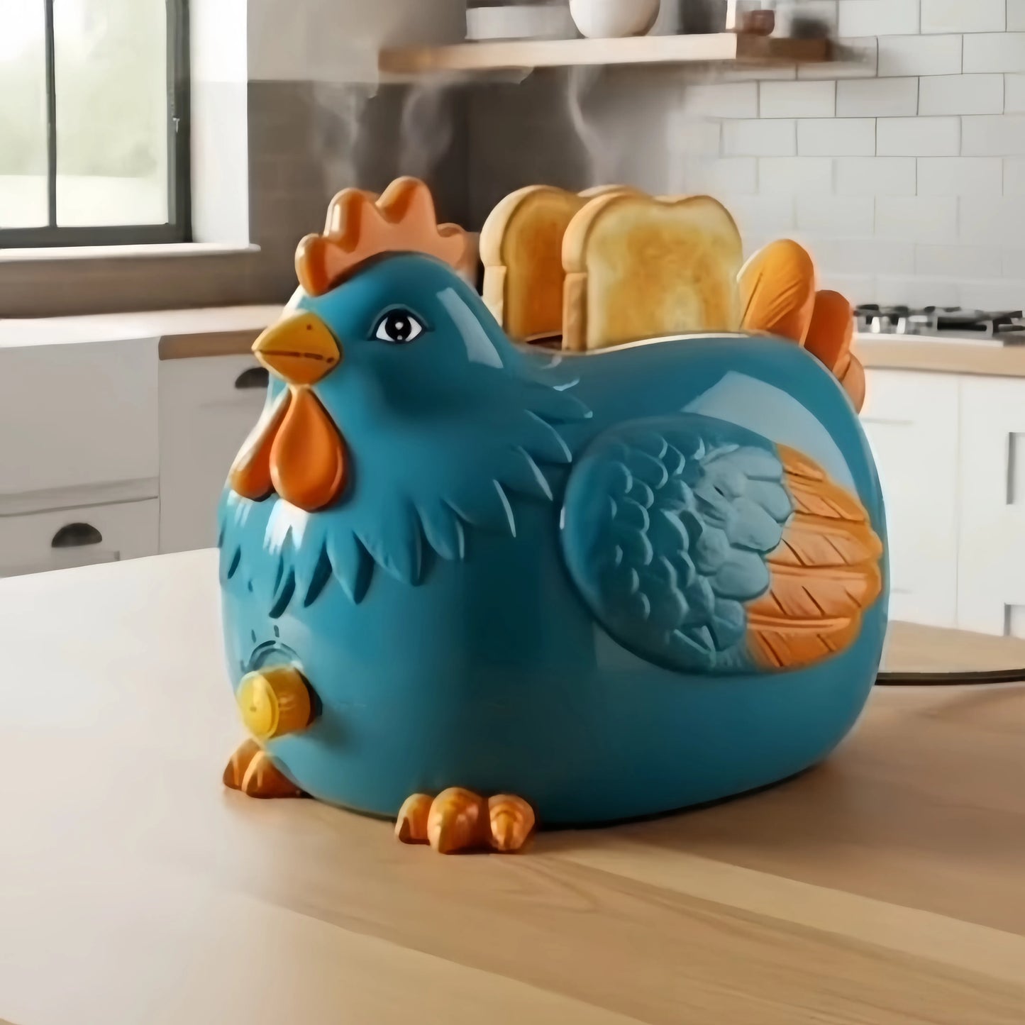 Creative 4-Slice Toaster | Cute Aesthetic Kitchen Appliance for Cozy Breakfast & Unique Home Decor-3