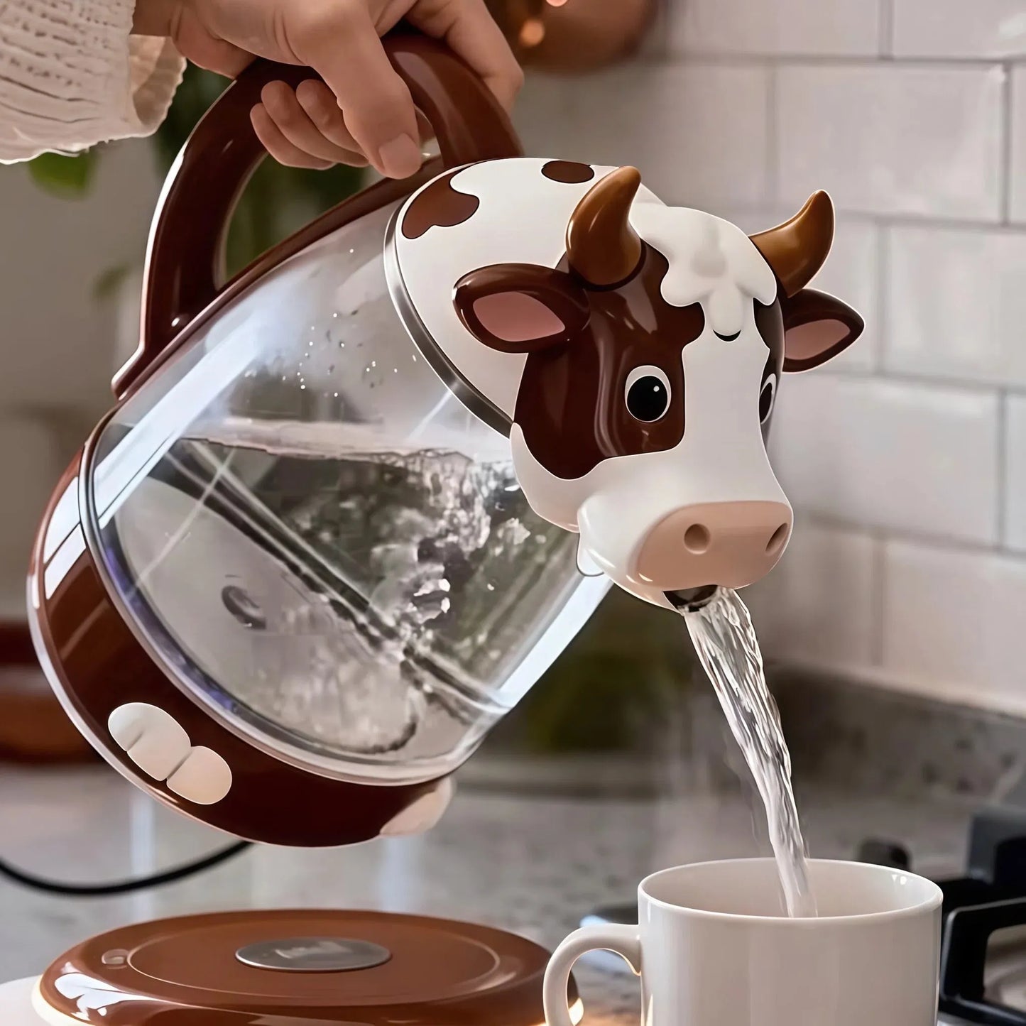 Aesthetic Pet Series Electric Kettle - 1.7L Premium Glass Kettle with Smart LED Atmosphere Temperature Ring-2